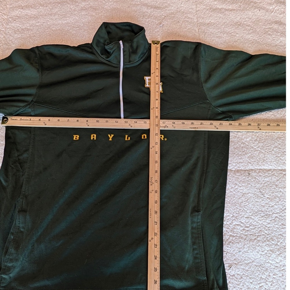 Old Varsity Brand Baylor Pullover Mens XL Green Excellent Quarter Zip Logo